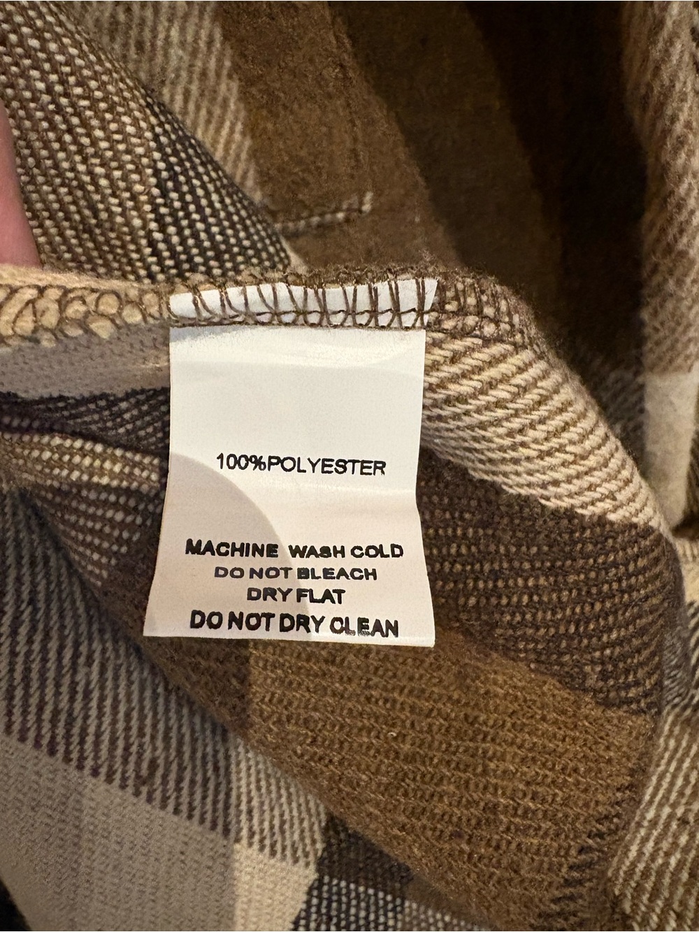 Women's Long Plaid Shacket in Brown and Cream - Picture 3 of 4